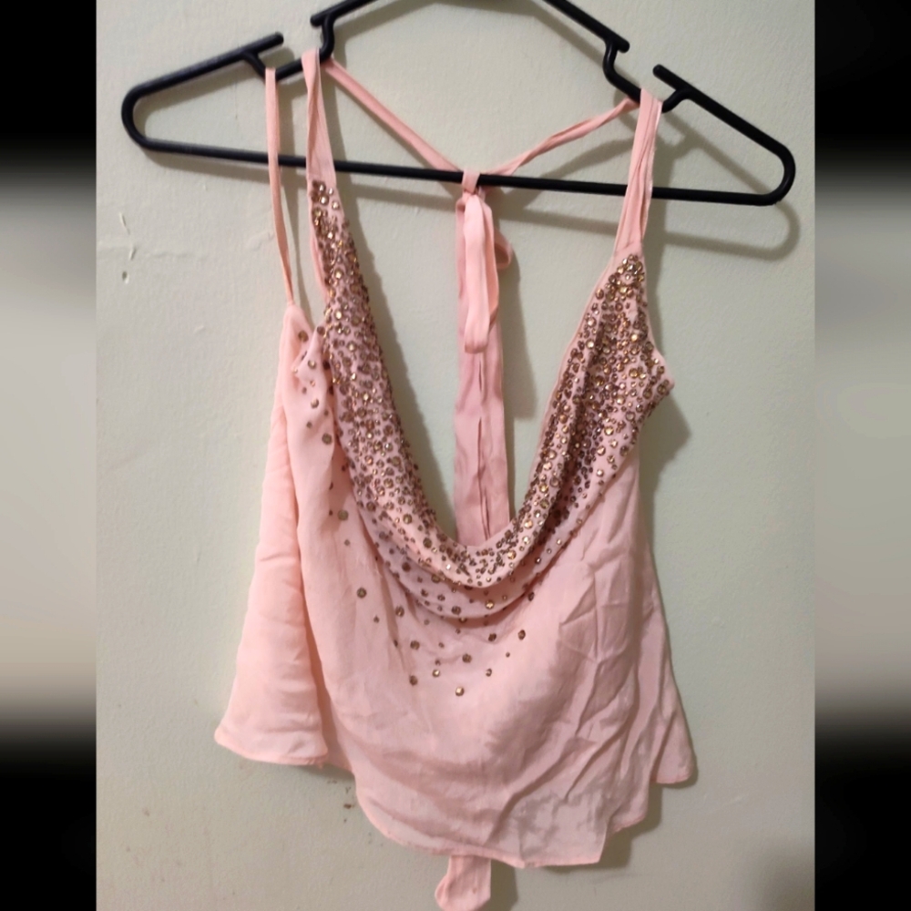 Small Ramy Brook Pink backless tank top